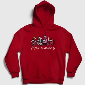 Unisex Kırmızı Friends Among Us Kapüşonlu Sweatshirt
