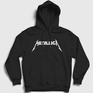 Unisex Siyah Logo Metallica Kapüşonlu Sweatshirt