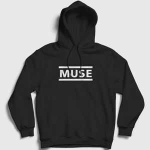 Unisex Siyah Logo Muse Kapüşonlu Sweatshirt
