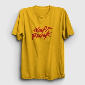 Unisex Sarı Logo Daft Punk T-Shirt
