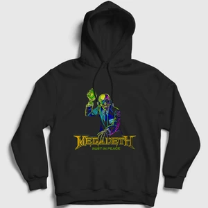 Unisex Siyah Rust In Peace Megadeth Kapüşonlu Sweatshirt