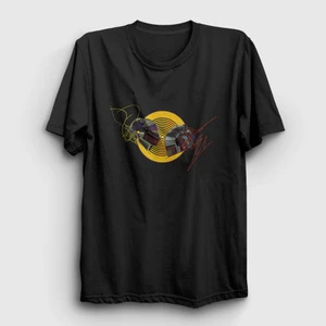 Unisex Siyah Vinly Daft Punk T-Shirt