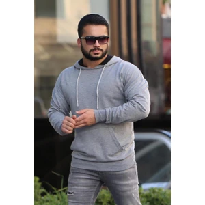 Antrasit Oversize Kapşonlu Sweatshirt 2876