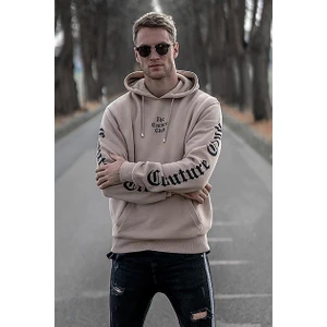 Camel Baskılı Kapşonlu Sweatshirt 2877