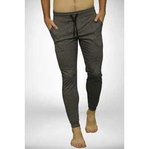 6004 Pamuklu Manşetli Erkek Pijama Altı Gri Melanj