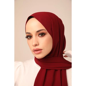 ELF PRIVE Düz Medine Ipeği Şal-Bordo