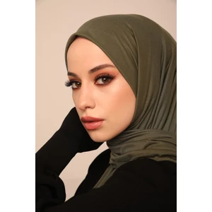 ELF PRIVE Premium Düz Pamuk Penye Şal-Haki