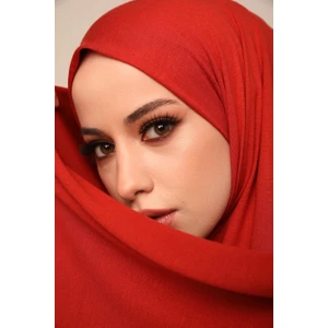 ELF PRIVE Premium Düz Pamuk Penye Şal-Kiremit
