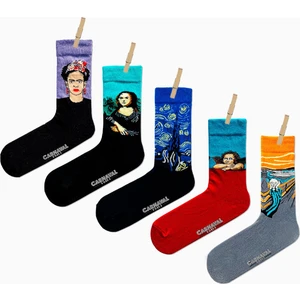 Carnaval Socks 5'li Frida Kahlo Art Desenler Renkli Çorap