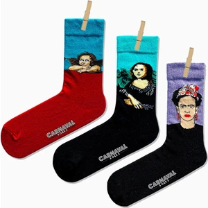 Carnaval Socks 3'lü Tablo Desenli Renkli Çorap