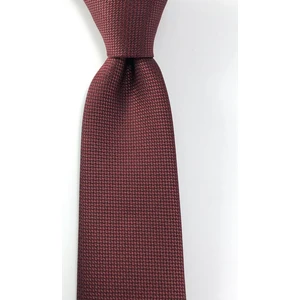 Düz Bordo Oxford Desen Mendilli Kravat