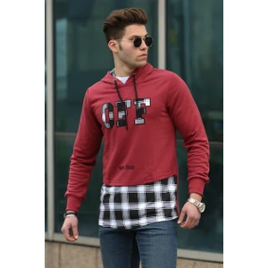 Kapşonlu Bordo Sweatshirt 2655