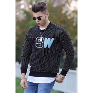 Siyah Çizgili Sweatshirt 2792