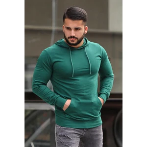 Basic Haki Kapşonlu Sweatshirt 4117