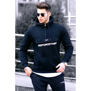 Siyah Kanguru Cep Kapüşonlu Sweatshirt 4729