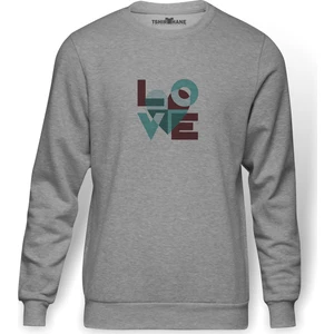 Lo Ve Green  Baskılı Gri Erkek Örme Sweatshirt Uzun Kol