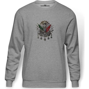 Osmanlı Devleti Resimlemesi Osmanlı İmparatorluğu'Nun Yükselişi Baskılı Gri Erkek Örme Sweatshirt