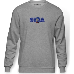 Sega   Baskılı Gri Erkek Örme Sweatshirt Uzun Kol