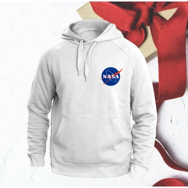 Vectorwear Nasa Sweatshirt Kap onlu Nasa Sweat Beyaz Fiyat