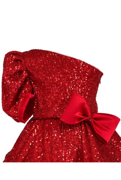 Zühre Balaban Red Shine Dress Kız Çocuk Abiye Elbise