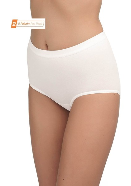 Kadın 2'li Ekonomik Paket Pamuklu Yüksek Bel Slip Külot