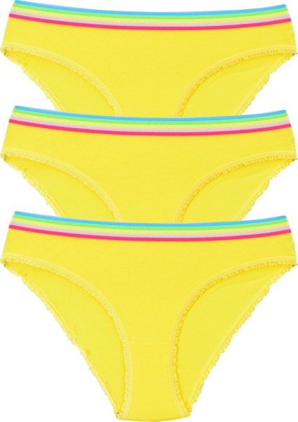 Kadın 3'lü Paket Bikini Külot Sarı