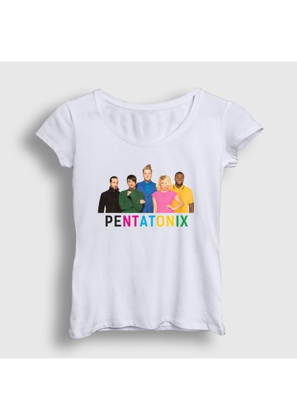 Kadın Beyaz Band Pentatonix T-Shirt