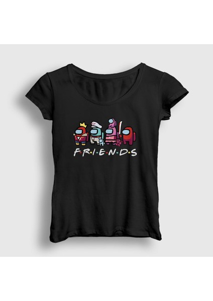Kadın Siyah Friends Among Us T-Shirt