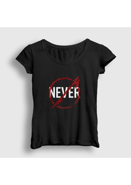 Kadın Siyah Never Metallica T-Shirt