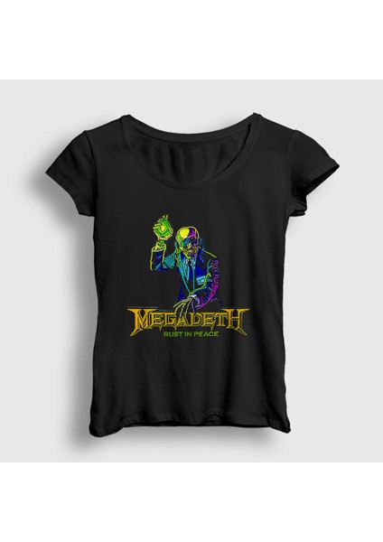Kadın Siyah Rust In Peace Megadeth T-Shirt