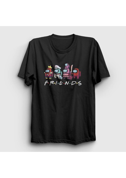 Unisex Siyah Friends Among Us T-Shirt
