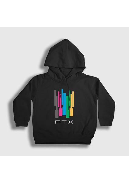 Unisex Çocuk Siyah Colors Pentatonix Kapüşonlu Sweatshirt