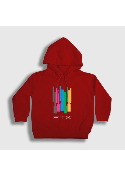 Unisex Çocuk Kırmızı Colors Pentatonix Kapüşonlu Sweatshirt