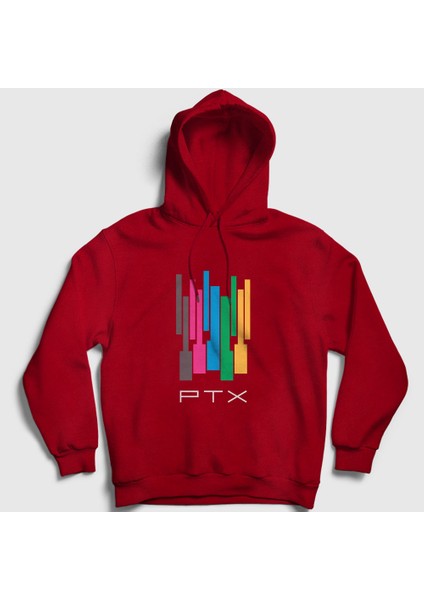 Unisex Kırmızı Colors Pentatonix Kapüşonlu Sweatshirt