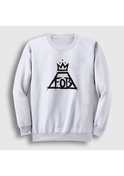 Unisex Beyaz Logo Fall Out Boy Sweatshirt