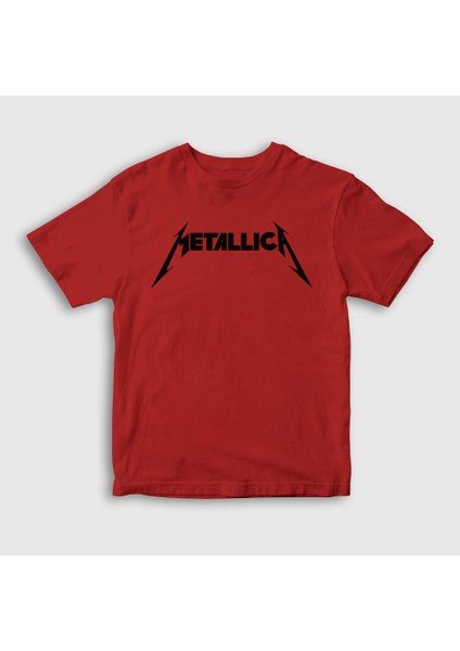 Unisex Çocuk Kırmızı Logo Metallica T-Shirt