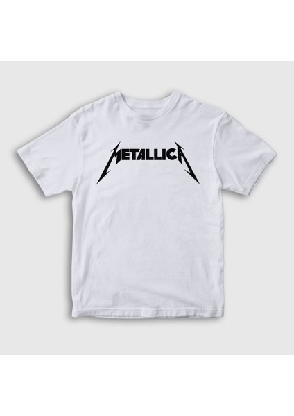 Unisex Çocuk Beyaz Logo Metallica T-Shirt
