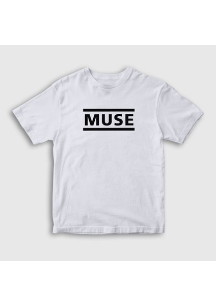 Unisex Çocuk Beyaz Logo Muse T-Shirt