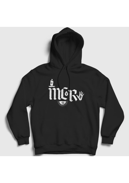 Unisex Siyah Logo V2 My Chemical Romance Kapüşonlu Sweatshirt