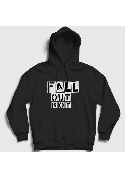 Unisex Siyah Boxes Fall Out Boy Kapüşonlu Sweatshirt