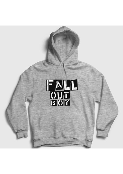 Unisex Gri Boxes Fall Out Boy Kapüşonlu Sweatshirt
