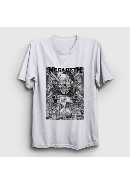 Unisex Beyaz Time Megadeth T-Shirt