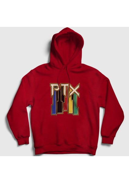 Unisex Kırmızı Vintage Pentatonix Kapüşonlu Sweatshirt
