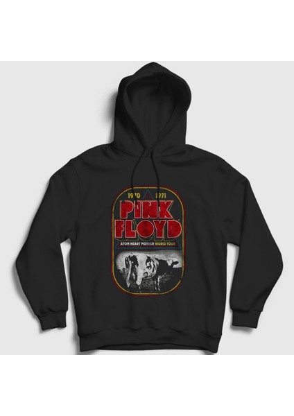 Unisex Siyah Atom Heart Mother Pink Floyd Kapüşonlu Sweatshirt