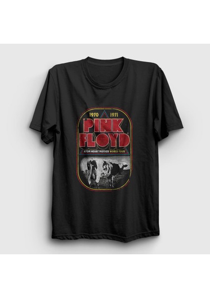 Unisex Siyah Atom Heart Mother Pink Floyd T-Shirt