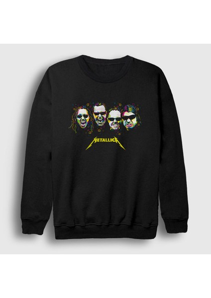 Unisex Siyah Band Metallica Sweatshirt