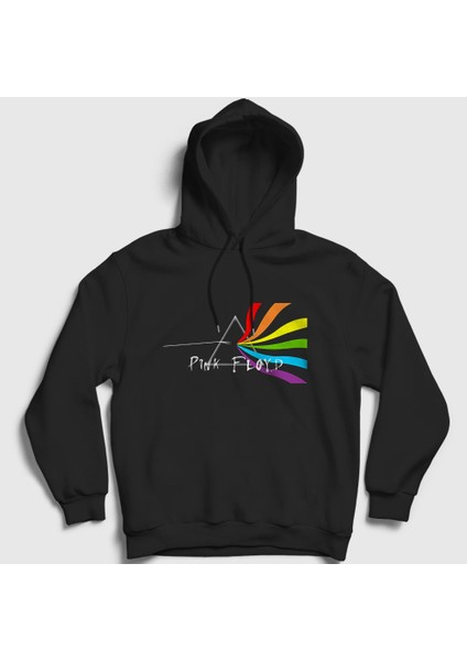 Unisex Siyah Beam Pink Floyd Kapüşonlu Sweatshirt