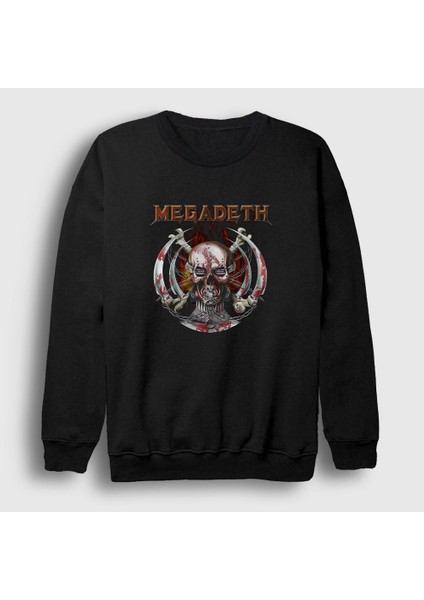 Unisex Siyah Blades Megadeth Sweatshirt