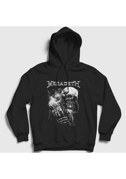 Unisex Siyah Dynamite Megadeth Kapüşonlu Sweatshirt