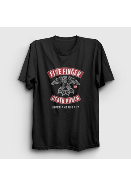 Unisex Siyah Eagle Five Finger Death Punch T-Shirt
